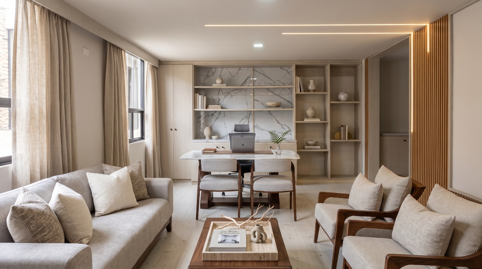 Diseño de interiores corporativo y oficinas Urbi en Chipilo Puebla